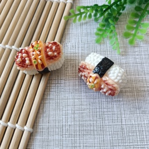 Breloques en résine à dos plat, styles variés, imitation aliments (sushi, miniatures), pour la création de bijoux DIY, la décoration et les breloques pour slime - Product Image 5