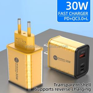 หัวชาร์จเร็ว PD 30W ปลั๊ก EU US UK อะแดปเตอร์โทรศัพท์มือถือแบบติดผนัง Pd Type-c สาย USB Type C สำหรับโทรศัพท์ Android - Product Image 1