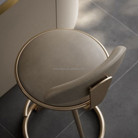 Chaise de bar haute en acier inoxydable doré de luxe, tabouret de bar rembourré au design moderne, mobilier d'appoint pour bistro, hôtel et salle à manger