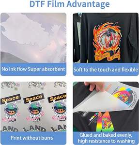 Swonder DTF ม้วนฟิล์มลอกลาย33ซม. * 100ม. ฟิล์มถ่ายเทความร้อน PET สองด้านเย็น & ร้อนลอกโดยตรงพิมพ์บนเสื้อยืดสิ่งทอ - Product Image 6