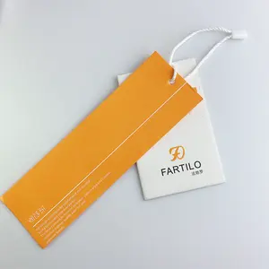 Custom embossed private custom logo kraft hang tag for clothing