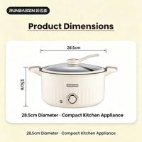 Casserole électrique à pression 5L 1000W, couvercle anti-éclaboussures verrouillable, multicuiseur antiadhésif pour frire, cuire à la vapeur, faire bouillir, OEM ODM