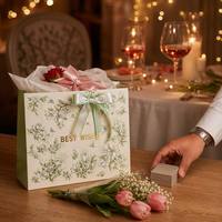 Luxe papieren cadeauzak met handvat, hete-druk bedrukking in Chinese stijl voor verjaardag, Valentijnsdag, winkelen, groothandel papierverpakkingen