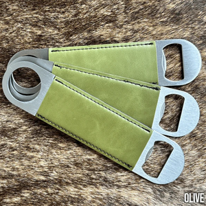 Ouvre-bouteille personnalisé vintage en acier inoxydable enveloppé de similicuir, gravé au laser pour un cadeau personnalisé - Product Image 1