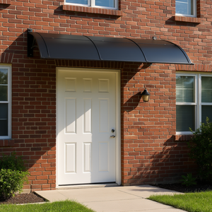 Black Polycarbonate <b>Door</b> <b>Canopy</b> 118.1 X 29.5 In Durable Window Accessories Contemporary Design - Product Image 2