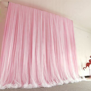 Moderno blanco gasa tela tubo cortina telón de fondo techo cortinas boda decoraciones cortinas y cenefas - Product Image 3