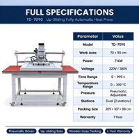 Presse à transfert thermique pneumatique double station 70x90 pour impression DTF avec table de travail grand format - Vente en gros usine
