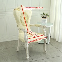 Housse de chaise en polyester extensible imprimée sur mesure – Dossier rembourré doux – Ensemble de fauteuils de style européen moderne – Lavable en machine
