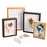 DX Designs Bingkai Kayu Shadow Box 4x6 5x7 6x8 8x10 12x16 Inch, Kedalaman 3cm/5cm, Bingkai Pajangan 3D untuk Bunga Kering, Medali, Dekorasi Rumah