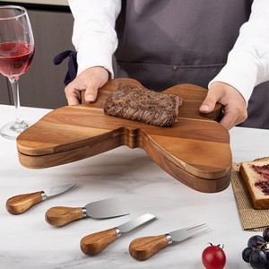 Planche à fromage en bois d'acacia, forme papillon, durable, pour servir lors de fêtes - Product Image 1