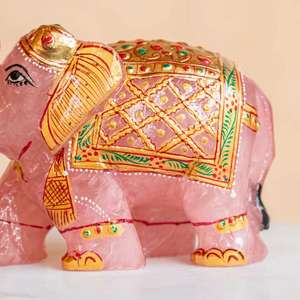 Estatua de Elefante de Cuarzo Rosa Estilo Feng Shui, Decoración para el Hogar, Arte Popular de Jade, Animal Tallado en Cristal, Material de Piedra Preciosa - Product Image 5