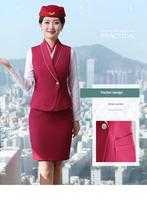 Tenue professionnelle pour femme : uniforme d'hôtesse de l'air, chemise d'accueil pour hôtel, consultant de service client, uniforme de réception, uniforme de compagnie aérienne