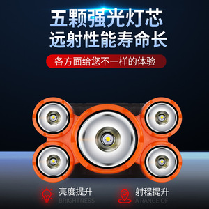 Linterna Frontal de 5 LED, Luz Potente Recargable, Impermeable, para Camping, Pesca y Actividades al Aire Libre - Product Image 5