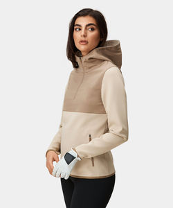 Custom Lightweight Windproof Performance Athletic <b>Quarter</b> <b>Zip</b> Pullover <b>Sweatshirt</b> Golf Hoodies for <b>Women</b> - Product Image 3
