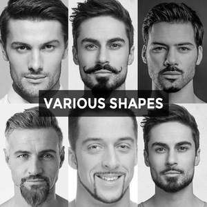 เครื่องเล็มหนวดเคราสำหรับผู้ชายแบบชาร์จไฟได้พร้อมหวีรองตัดสีดำ เครื่องโกนหนวดไฟฟ้าสำหรับหนวดเคราหนา เครื่องเล็มขนแบบพกพา - Product Image 3