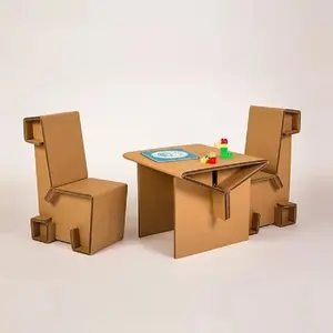 Muebles de cartón plegables personalizados para mesa y silla, gran oferta