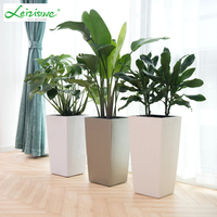 Ventes en gros de jardinières et pots de fleurs décoratifs en plastique au design moderne, grande taille, pour usage intérieur, prix bas, forme de fleur/plante verte
