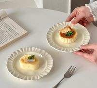 Assiette à dessert en céramique de 6 pouces, plat luxueux pour gâteaux et collations, assiette tendance pour le thé de l'après-midi, vaisselle de table pour la maison