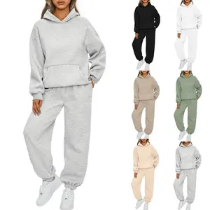Custom Fall 2024 Women Clothes 2 Piece Hoodie And Jogger Set Sportswear Fleece Womens Sweatsuit Sets
