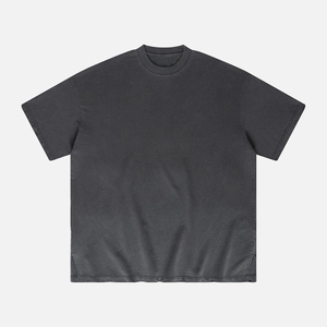 Streetwear OEM Bulk Tshirt Wahed Blank Custom Vintage Black <strong>Basic</strong> Tshirt - Product Image 3