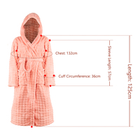 Peignoir long à capuche en polaire bulle pour femme, avec ceinture et poches, doux et moelleux, pour la maison et le spa, personnalisable avec logo