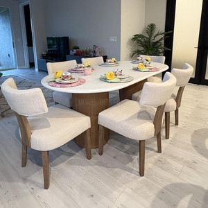 Chaise classique en bois avec dossier en arc, coussin en éponge haute résilience et pieds antidérapants pour la maison, la cuisine, le café, la salle à manger et l'hôtel - Product Image 6
