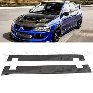 Real Carbon Fiber Extension Side Skirts Bumepr Lip For Mitsubishi Lancer EVO X 10th 10 Lancer Evolution Auto Tuning