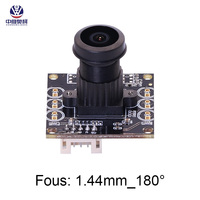 Módulo de Cámara Industrial OV9281 720P, Lente Ojo de Pez de 1.44mm y 180 Grados, Obturador Global de 120/210fps, Sensor CMOS USB Plug and Play M12
