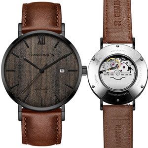 Reloj de Pulsera para Hombre Hannah Martin, Mecánico Automático, Resistente al Agua, con Logotipo Personalizado de Fábrica, Cristal de Zafiro y Correa de Cuero Vacuno - Product Image 6