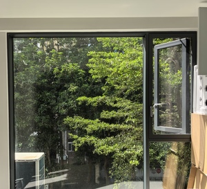 Fenêtre à battant horizontal en aluminium à rupture de pont thermique, épaisseur 1,2 mm, double vitrage trempé insonorisé pour salon et hôtel - Product Image 5