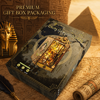 Kit de Maqueta de Librería del Antiguo Egipto, Escena en Miniatura para Armar, Rompecabezas 3D Cortado con Láser, Decoración para Estantería, Regalo para Adultos y Coleccionistas