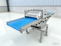 Trancheuse à viande verticale automatique, machine à émincer la viande fraîche électrique avec bande transporteuse, machine à trancher la viande verticale industrielle