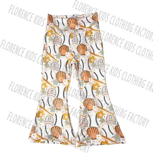 DH OEM Hot Sale Back To School Boutique Toddler Flare Bell Pants Girls Pants Trousers