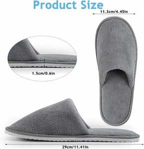 Pantuflas de Spa de Lujo al por Mayor, de Tela Gris de Alta Calidad, con Logotipo Personalizado, Portátiles, Ligeras, Antideslizantes, para Uso en Hoteles - Product Image 2