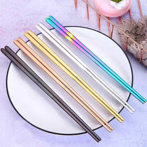 Factory Direct Sale Korean Style Metal Stainless Steel 304 Titanium Black <strong>Reusable</strong> <strong>Chopsticks</strong> - Product Image 6