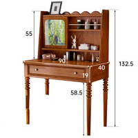 Table de toilette de style rétro français, armoire à seau antique, table de chevet intégrée rétractable et réglable, coiffeuses