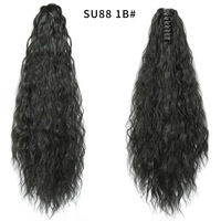 Petite perruque queue de cheval à pince, style French Curl et Jerry Curl, volumineuse et duveteuse, transparente, fabriquée à la machine en fibre haute température