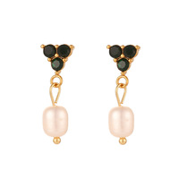 Boucles d'oreilles pendantes en perles et zircon 3A, élégantes et haut de gamme, bijoux pour femmes, résistantes à l'eau, de la marque Bingxin Jewelry