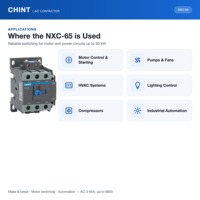Contacteur AC Chint NXC-65 65A 3 pôles 380V 30kW, contacteur magnétique authentique pour moteur, triphasé, CJX2 LC1-D65 IEC60947