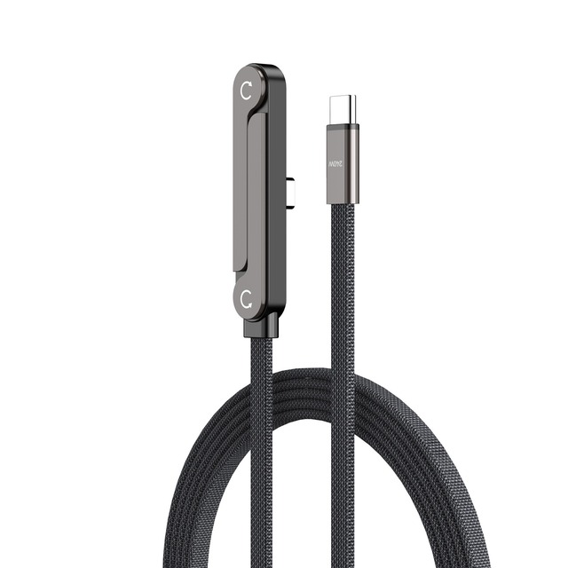 USB C to Type C Fast Charging Cable 240W Braided Right Angle Data Cable Zinc Alloy Connector for iPhone Compatible Devices