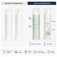 Bouteille Pompe en Plastique PP Personnalisée avec Logo, 75ml 100ml, Distributeur de Dentifrice Sans Air pour Emballage de Soins Personnels