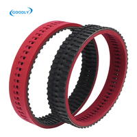 Courroie de distribution industrielle en caoutchouc rouge avec cordon en fibre de verre, largeur 10 mm, résistante à l'usure pour machine d'emballage, convoyeur synchrone, poinçonnage