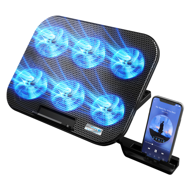 New Computer Accessory 6 Fans Notebook Cooling Stand Super Slim Portable Laptop Cooler
