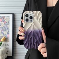 Coque de téléphone antichoc et anti-rayures en TPU souple avec motif feuille 3D dégradé de luxe pour iPhone Duo 17 16 Pro Max 15 Plus 18 Pro – Vente en gros