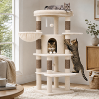 Toptan Çok Katlı Kedi Ağacı Kulesi, Sisal Tırmalama Direkleri, Peluş Kedi Evi, Hamak, İç Mekan Kedi Mobilyası