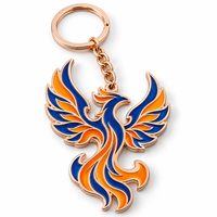 Porte-clés personnalisé avec breloque émail oiseau Phénix, logo personnalisable, cadeau promotionnel direct, fournisseur en gros, fabricant de porte-clés