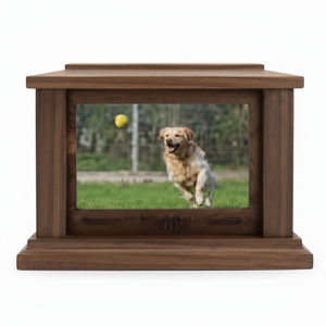 Urnas conmemorativas para mascotas de madera Natural de estilo moderno para gatos y perros con marco de fotos recuerdo de cenizas - Product Image 1