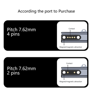 USB C a 7.62mm punta magnetica 4 Pin/2 adattatore di contatto tipo-C spina di carica per la conduzione ossea cuffie ChargingSmartWatch - Product Image 3