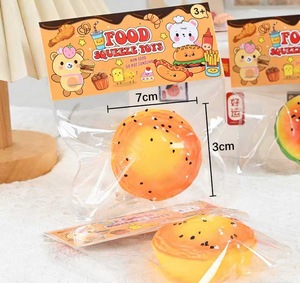 Jouet créatif de simulation alimentaire : Hamburger et pain en TPR, ensemble de jouets à presser, jouet anti-stress et sensoriel - Product Image 4