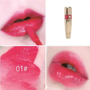 Sexy Red Lip Gloss Lustrous Dewy Texture Lip Glaze Waterproof Moisturizing High Pigmented